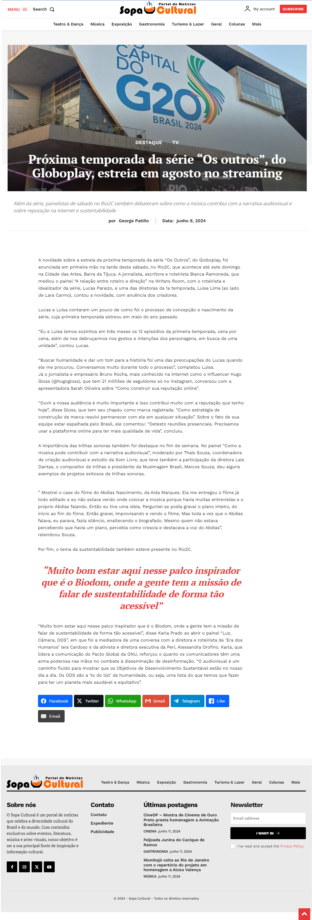 no Rio2C também debateram sobre como a música contribui com a narrativa audiovisual 