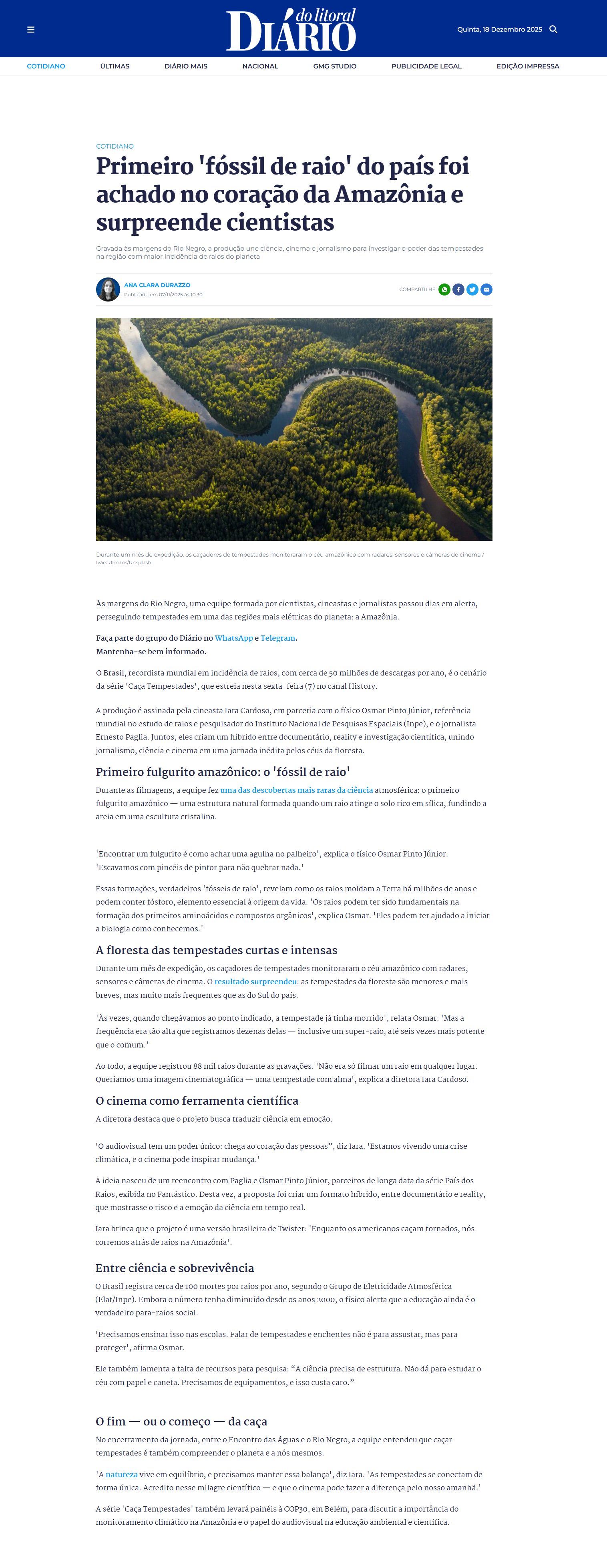 CBN Vale - Iara Cardoso destaque FLIM