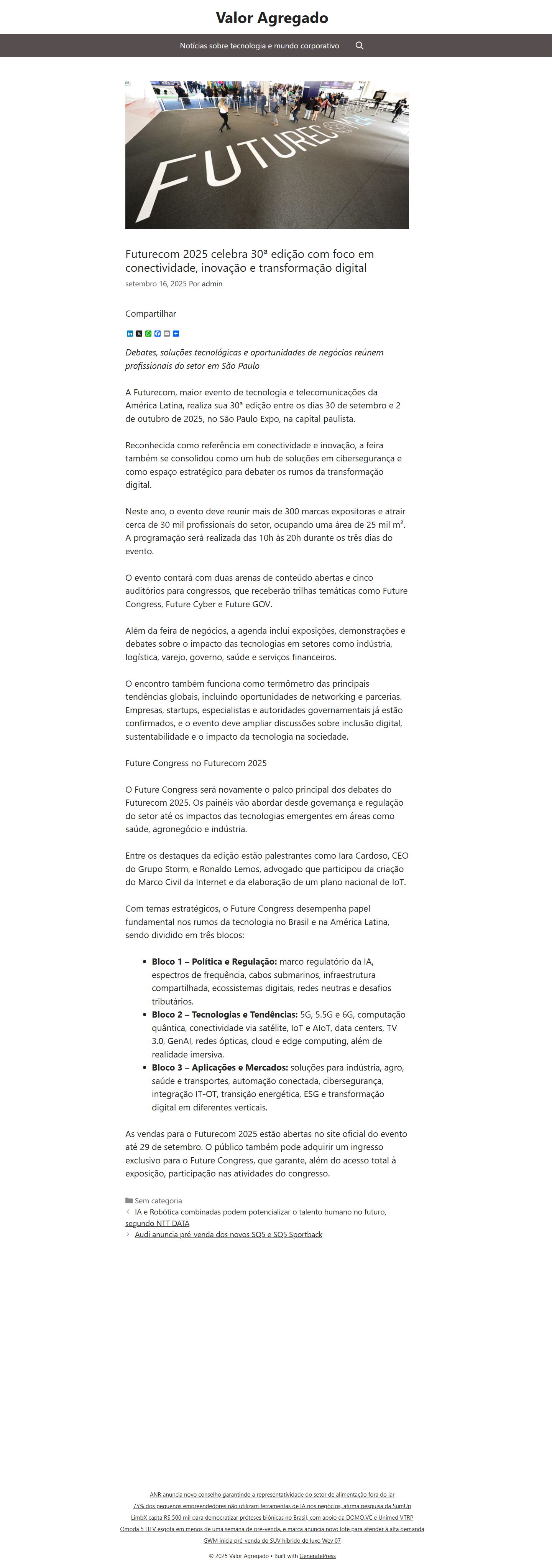 Futurecom - Iara Cardoso 30ª edição