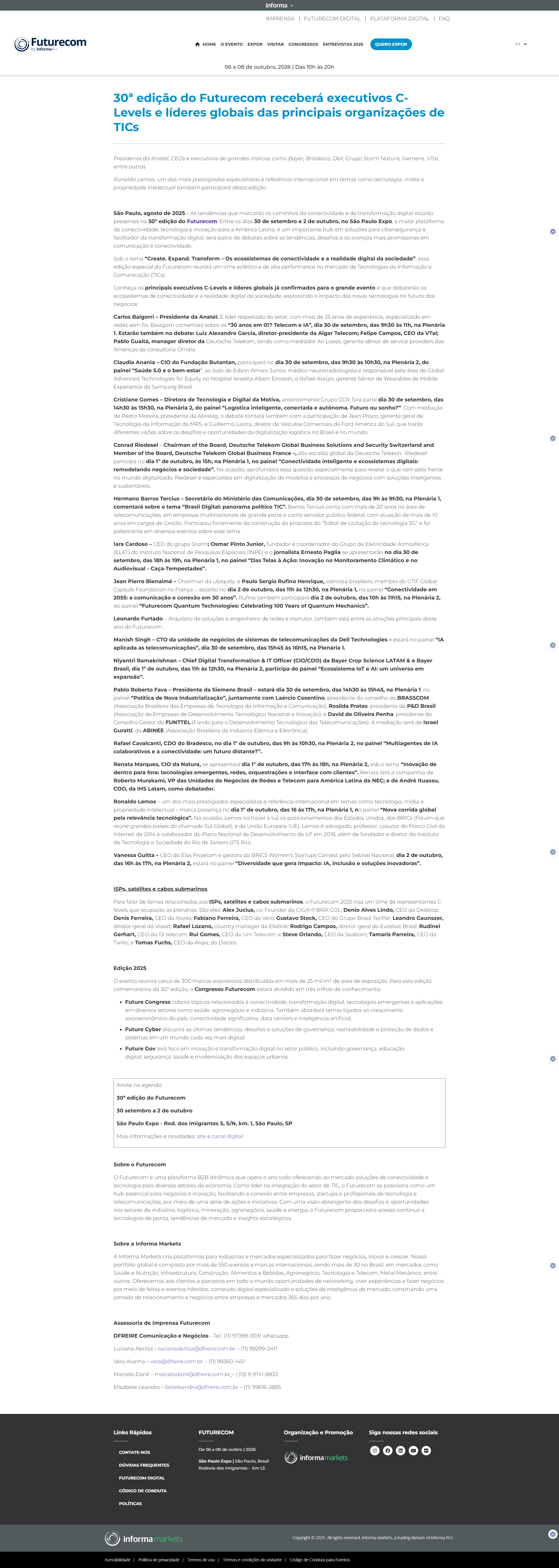 Futurecom - Iara Cardoso programação