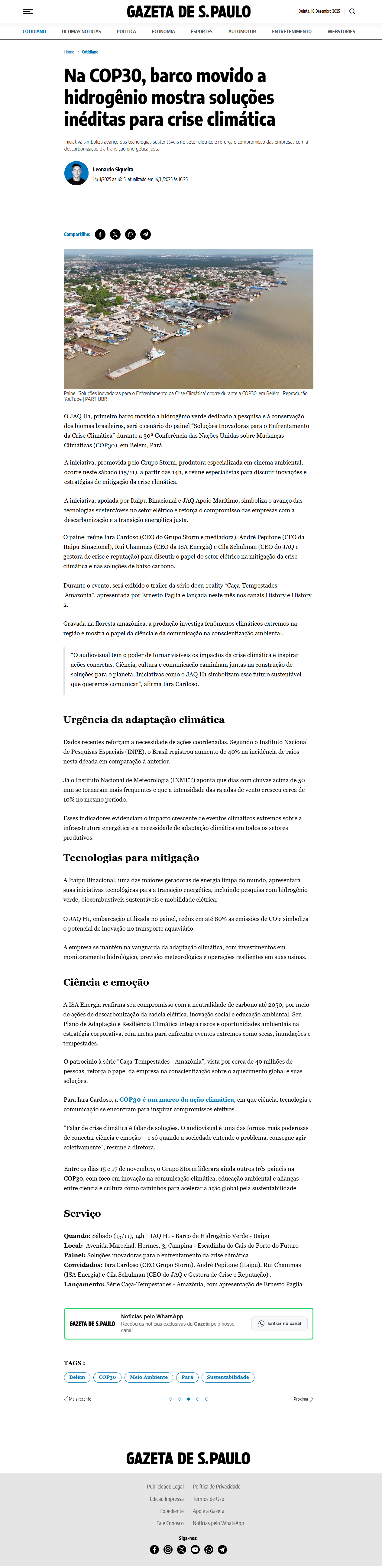 CBN Vale - Iara Cardoso destaque FLIM