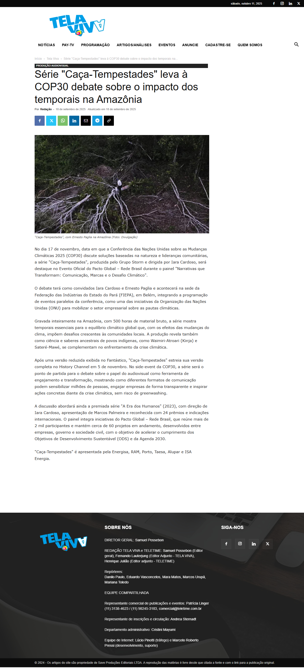 Tela Viva - Caça-Tempestades COP30